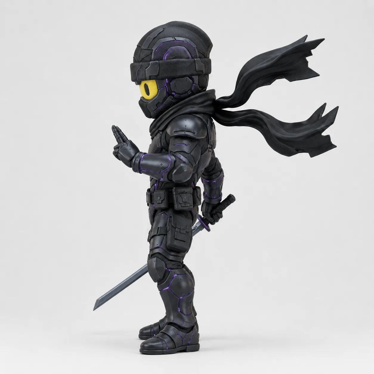Figurine-Ninja - Noir-Violet – Image 2