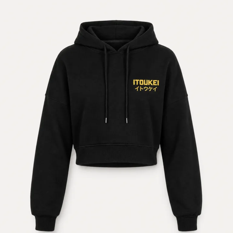 Hoodie-Cropped - Noir