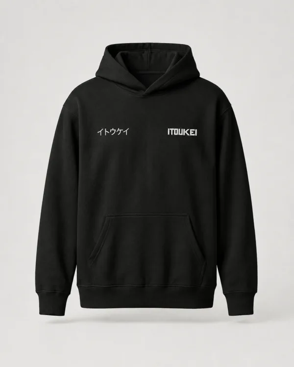 Hoodie ITOUKEI noir — vue de face