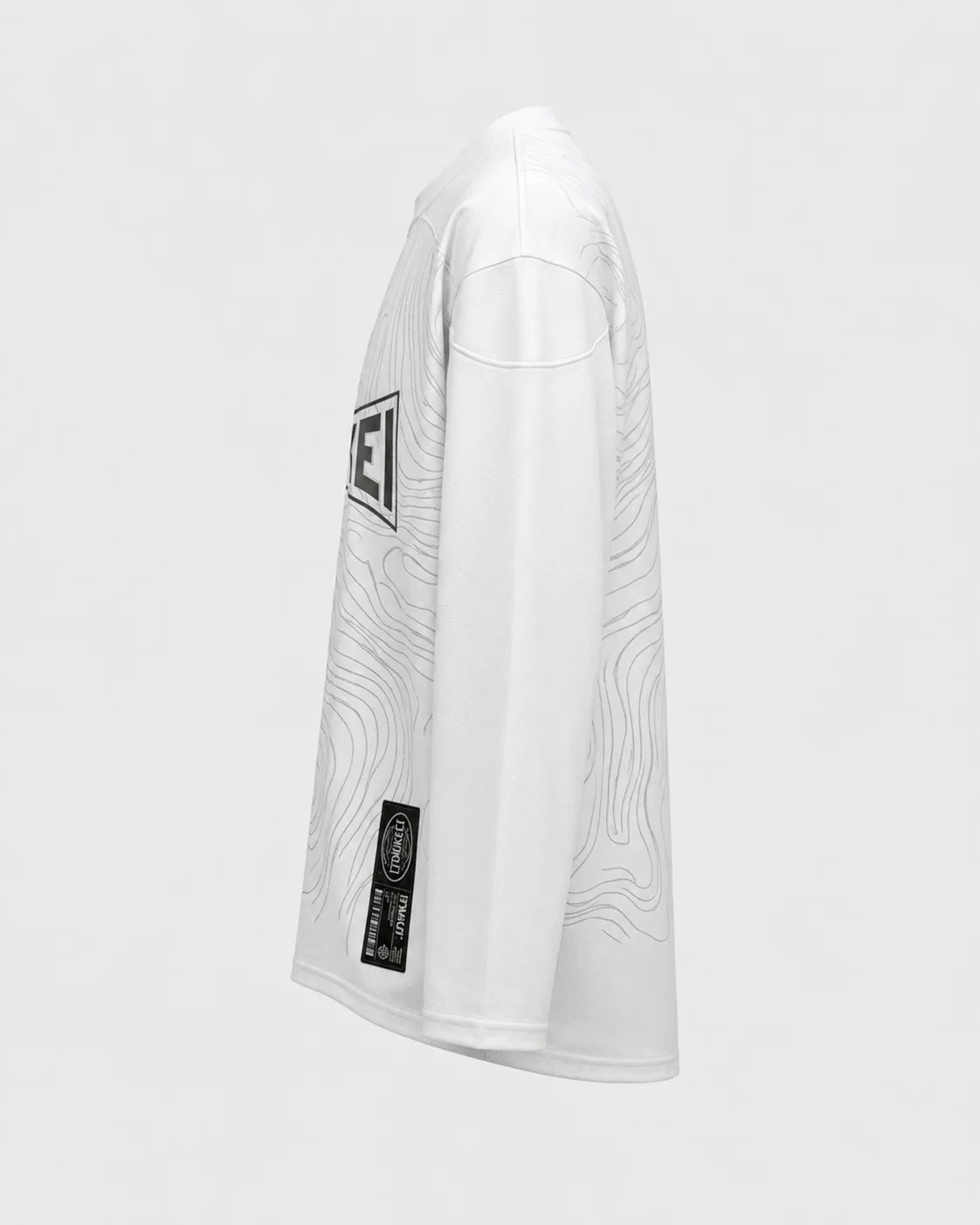 Jersey manches longues motif topo ITOUKEI blanc — vue 3
