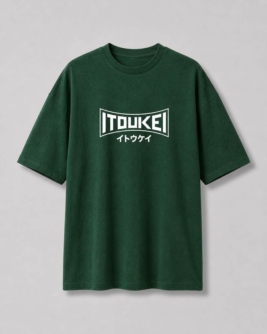 T-shirt logo ITOUKEI vert forêt — vue de face
