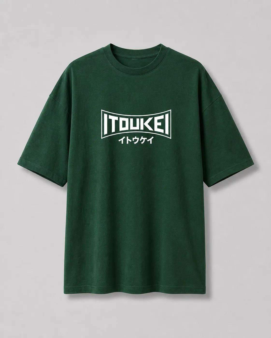 T-shirt logo ITOUKEI vert forêt — vue de face