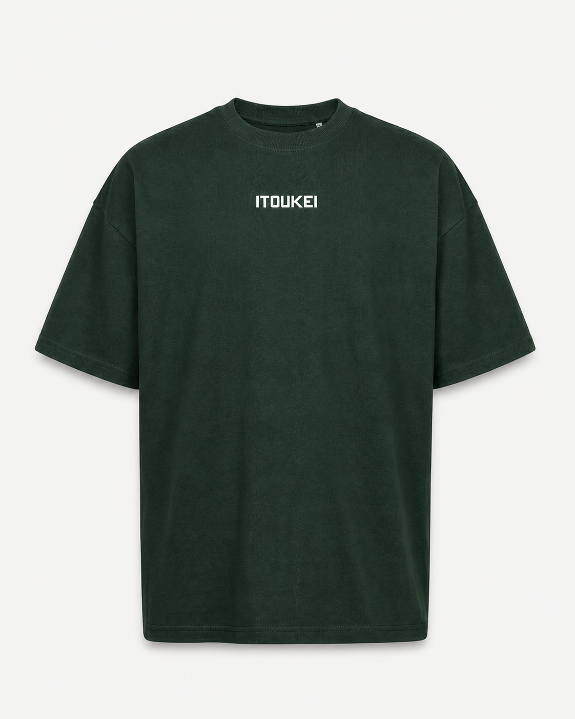 T-shirt minimal ITOUKEI vert foncé — vue de face