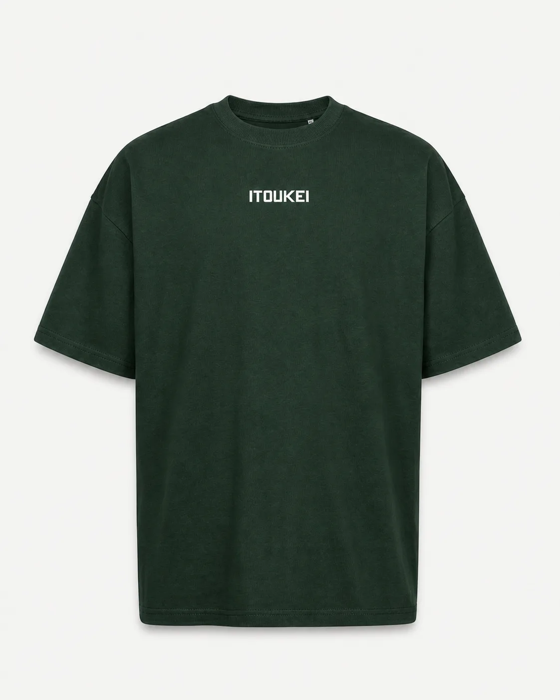 T-shirt minimal ITOUKEI vert foncé — vue de face