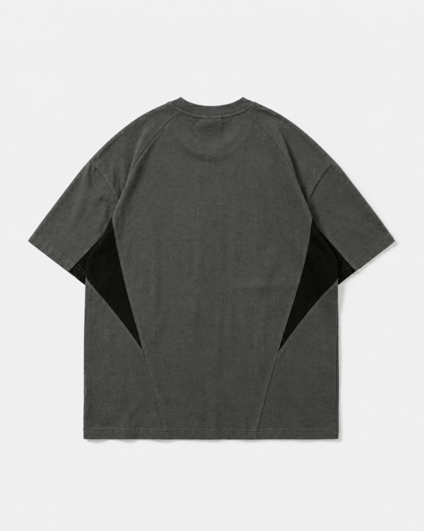 T-shirt à panneaux ITOUKEI gris et noir — vue de face