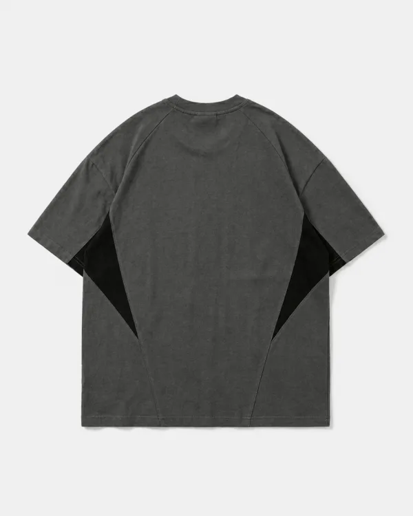 T-shirt à panneaux ITOUKEI gris et noir — vue de face