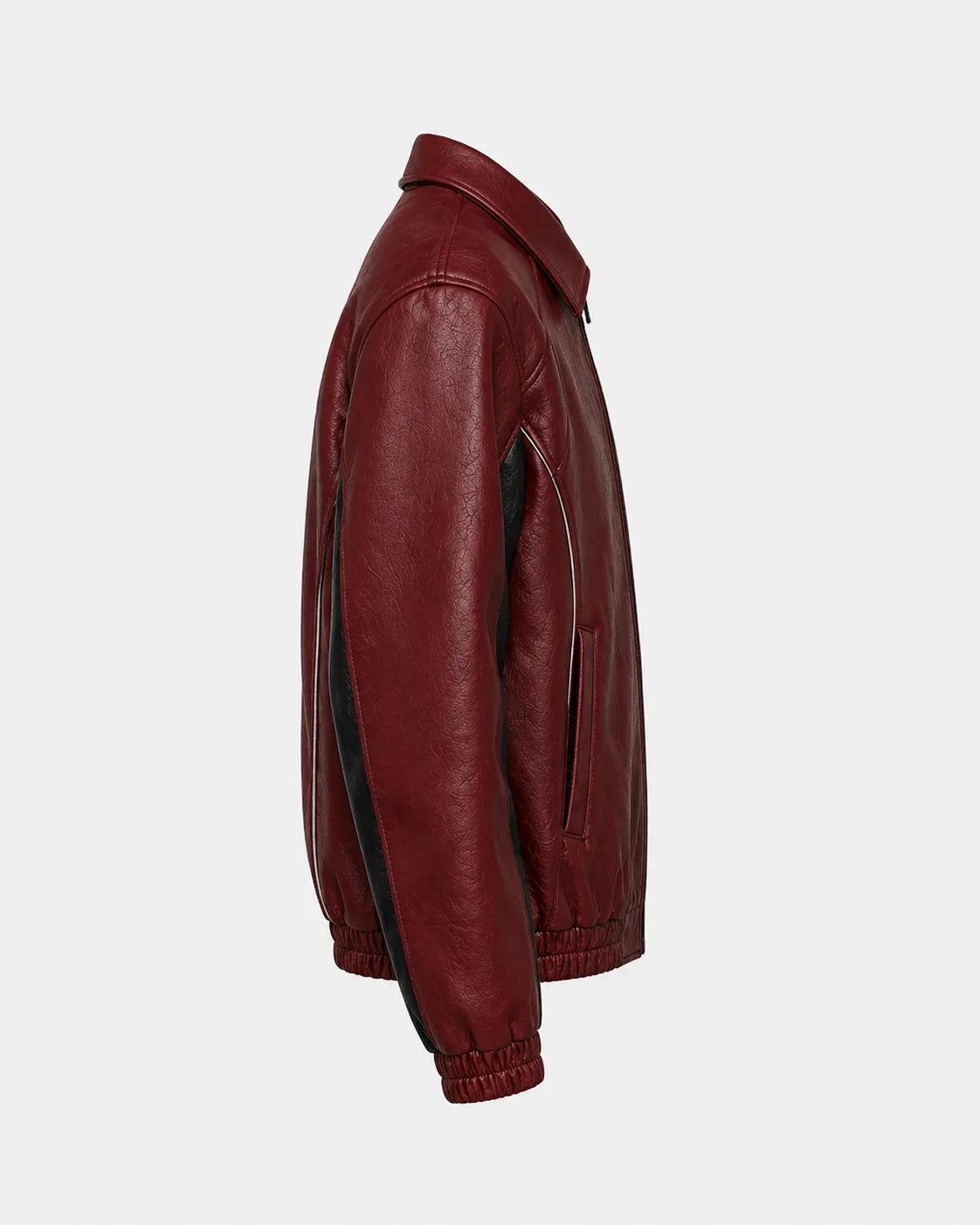 Veste en cuir ITOUKEI bordeaux — vue 3