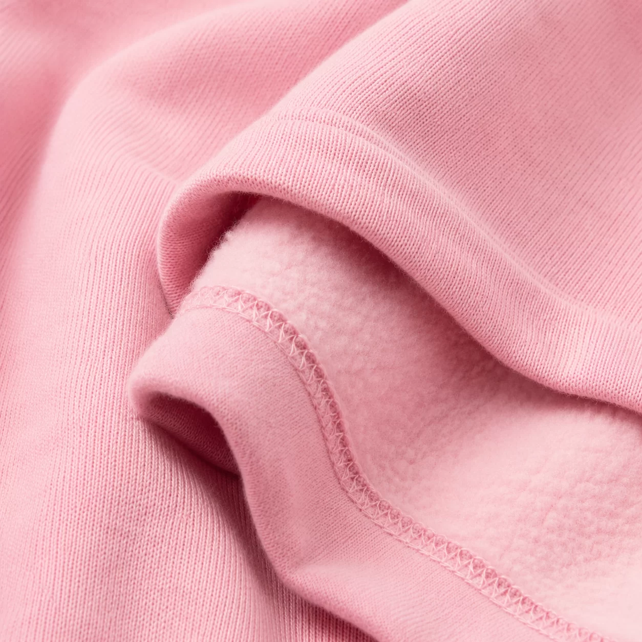 Hoodie ITOUKEI rose — détail molleton