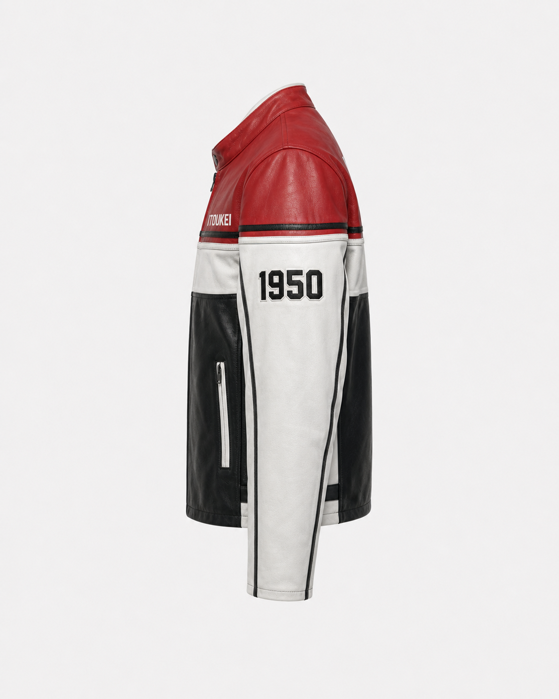 Veste-Moto-1950 - Rouge-Blanc-Noir – Image 3