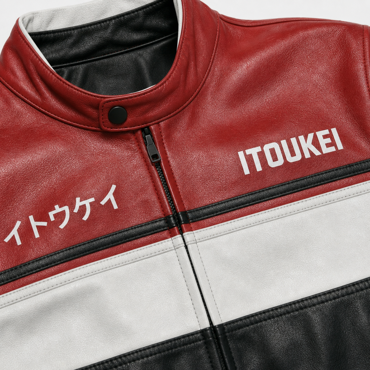 Veste-Moto-1950 - Rouge-Blanc-Noir – Image 7