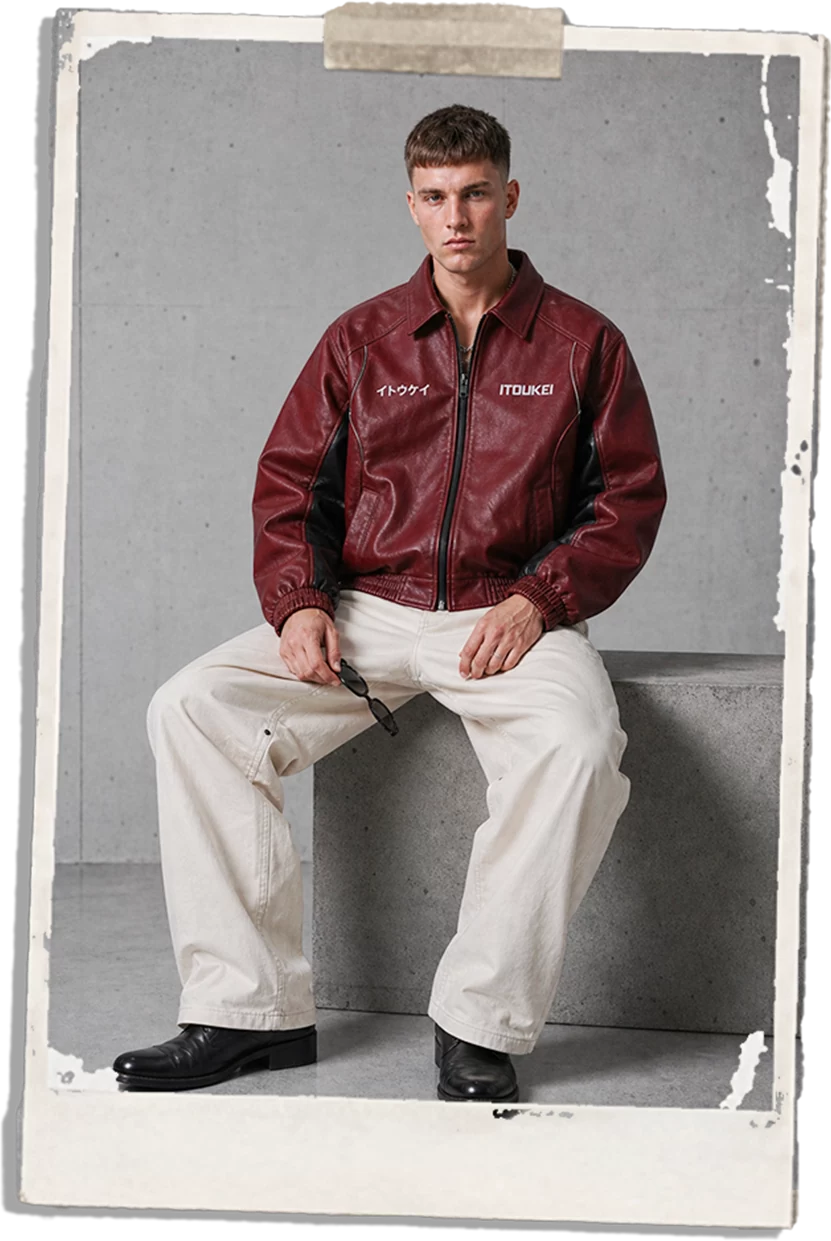 Look ITOUKEI — cuir bordeaux