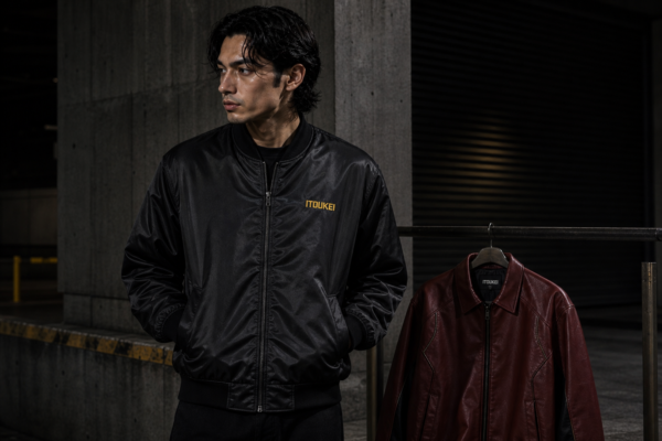 Bomber-Baseball Bleu-Marine — porté