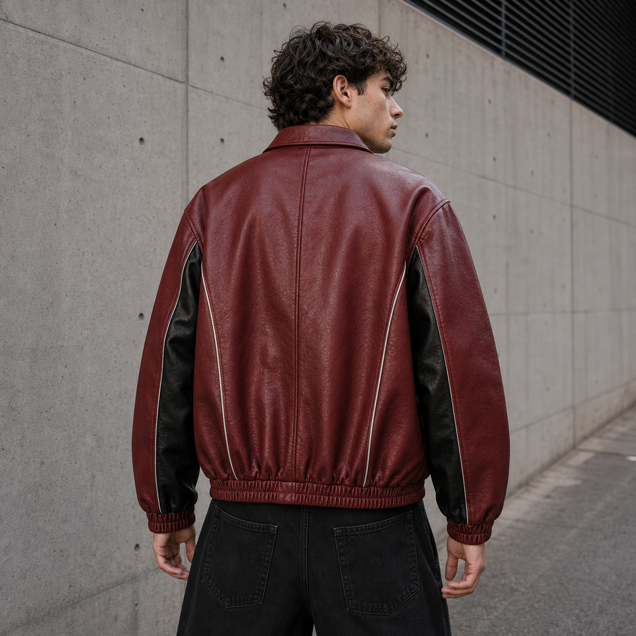 Veste-Racing-Cuir - Bordeaux – Image 11
