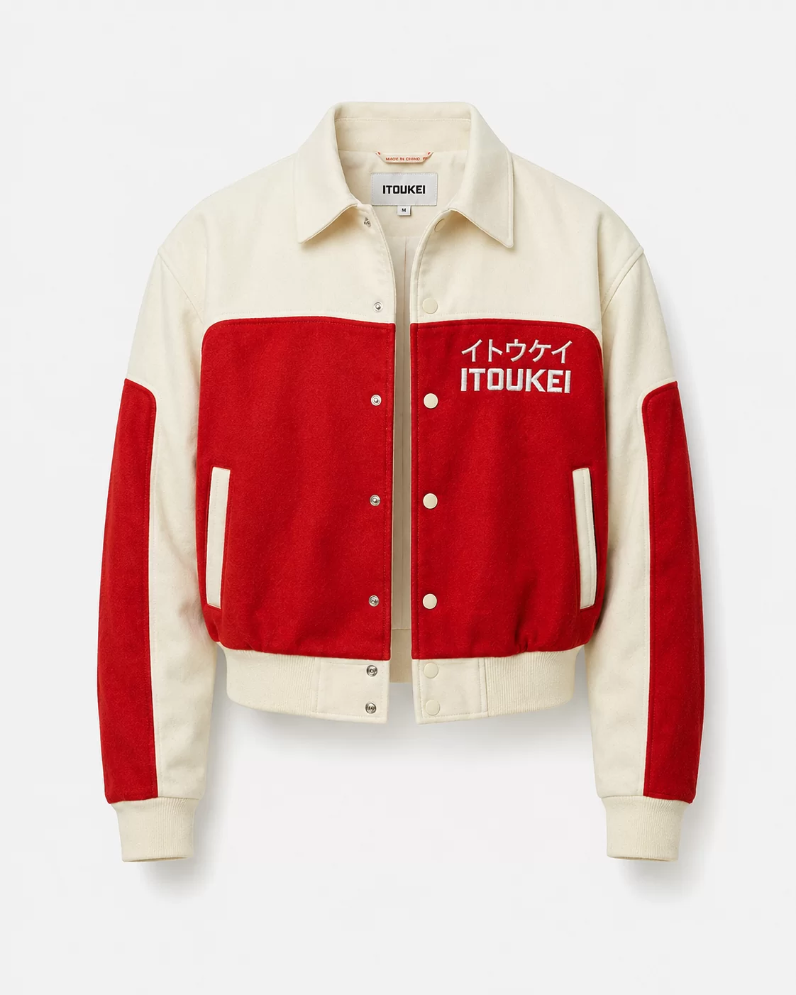 Varsity-Jacket - Rouge-Creme