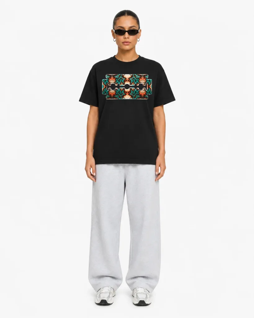T-shirt ITOUKEI lame #0192 porté, mannequin femme
