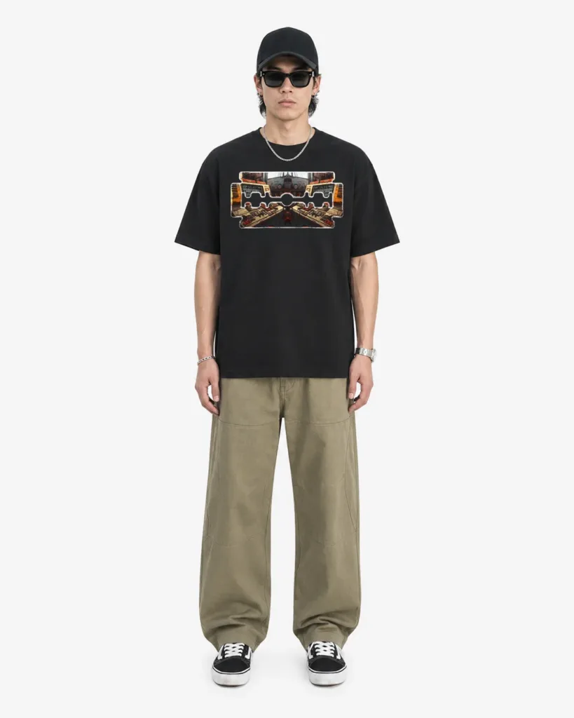 T-shirt ITOUKEI lame #0227 porté, mannequin homme