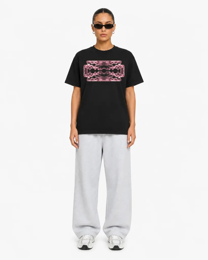 T-shirt ITOUKEI lame #0435 porté, mannequin femme